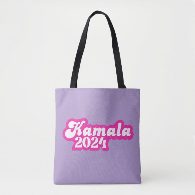 Bolsa Tote Logotipo rosa feminino Kamala Harris 2024 (Frente)