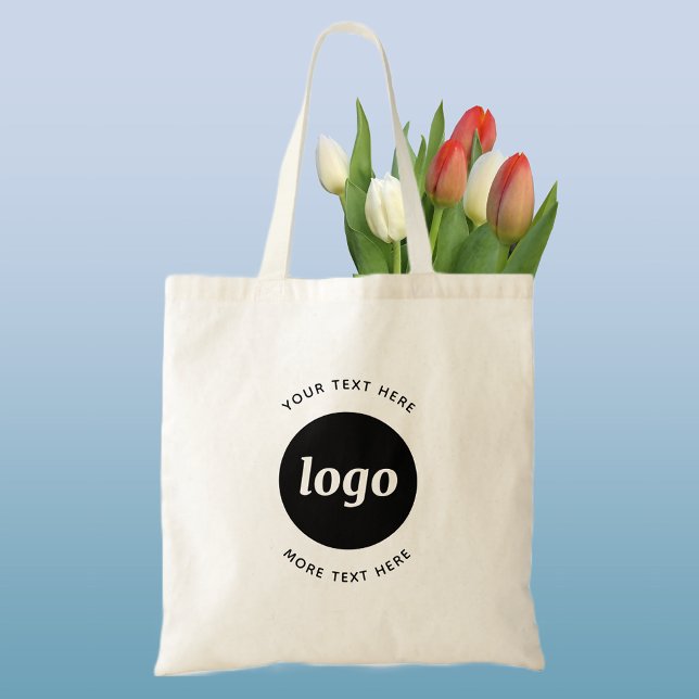 Bolsa Tote Logotipo Simples Com Empresa De Texto (Logo with text business promotional tote bag)