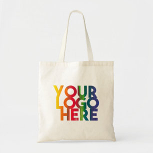 Bolsa Tote Logotipo simples de empresa branco