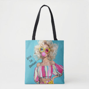 Bolsa Tote Loira Chic Personalizável "Ditch The Ordinary"