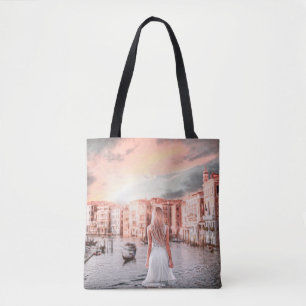Bolsa Tote Loira Em Veneza Romântica