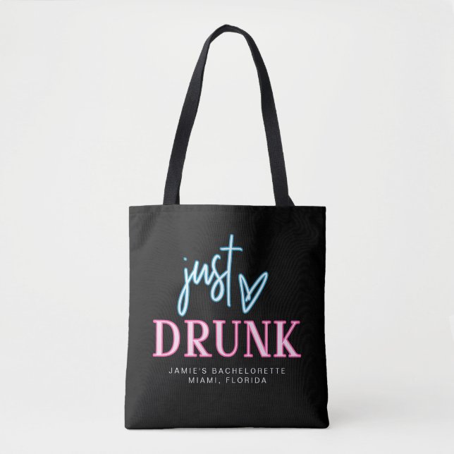 Bolsa Tote LOLA Neon Blue Pink Bachelorette Bebado (Frente)