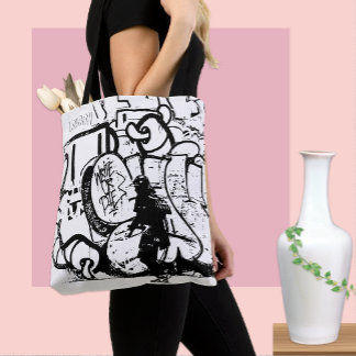 Bolsa Tote London Street Art Bag, Samurai, Creative Art