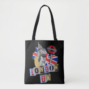 Bolsa Tote London UK Retro style design