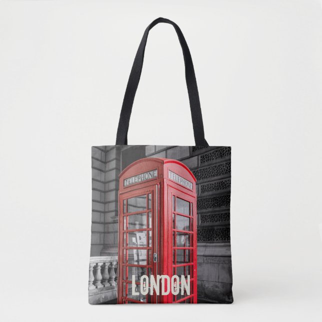 Bolsa Tote London Vintage Phone Box UK Retro Telephone (Frente)