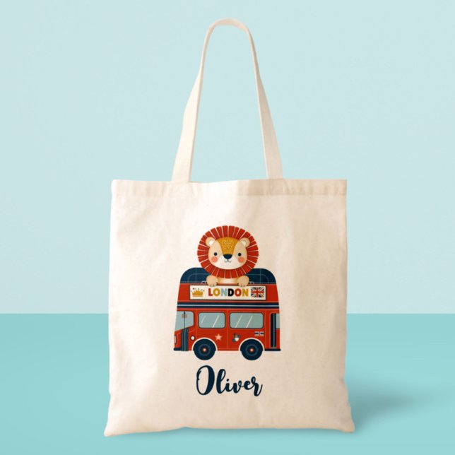 Bolsa Tote Londres Barramento e Cute Lion Cub (Criador carregado)