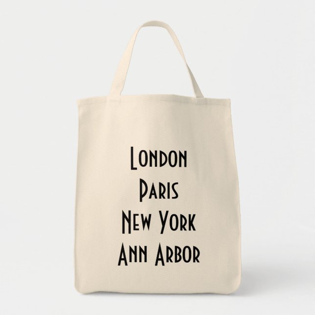 Bolsa Tote Londres Paris New York Ann Arbor (Frente)