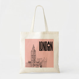 Bolsa Tote londres vibes tote bag (algodão doce rosa)