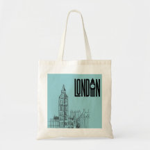 londres vibes tote bag (ciano)