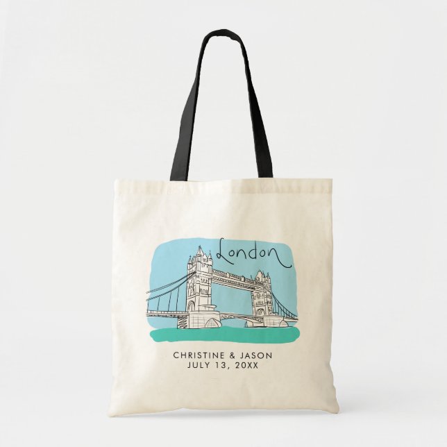 Bolsa Tote Londres Wedding Welcome (Frente)