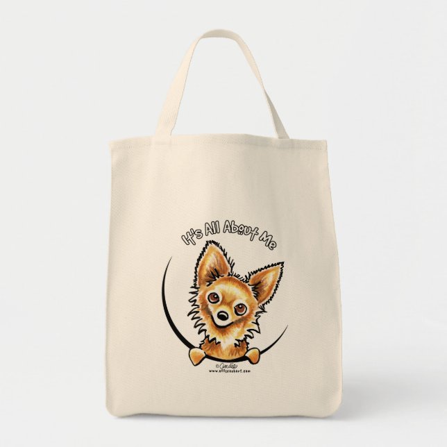 Bolsa Tote Long Haired Chihuahua IAAM (Frente)