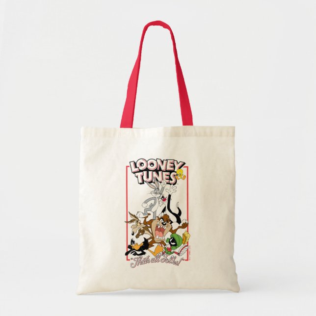 Bolsa Tote LOONEY TUNES™: "ISSO É TUDO PESSOAL!™" Pilha de gr (Frente)