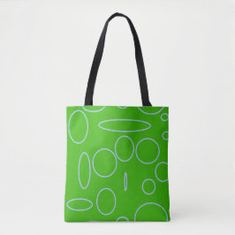 Bolsa Tote Loops de Círculos Geométricos Verde