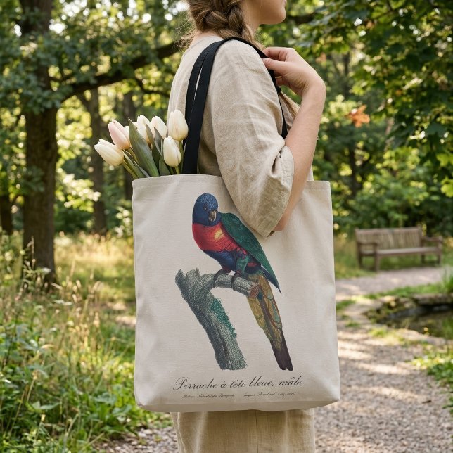 Bolsa Tote Loriqueuta Arco-íris Macho, Trichoglossus Moluccan (Rainbow Lorikeet Male, Trichoglossus Moluccanus. Tote Bag)