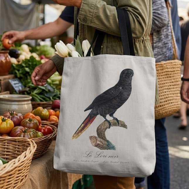 Bolsa Tote Lóris-preto ou Chalcopsitta atra (Black Lory or Red-Quilled Lory, Chalcopsitta atra. Tote Bag)