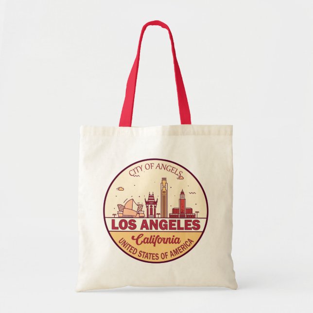 Bolsa Tote Los Angeles California City Skyline Emblem (Frente)