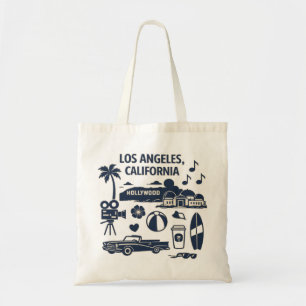 Bolsa Tote Los Angeles Califórnia Design de Viagem Retro