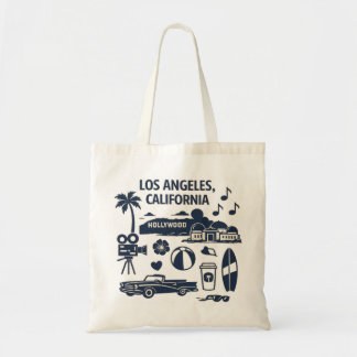 Bolsa Tote Los Angeles Califórnia Design de Viagem Retro
