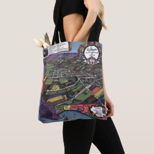 Bolsa Tote Los Angeles, Califórnia, Mapa Aéreo Antigo da Cida
