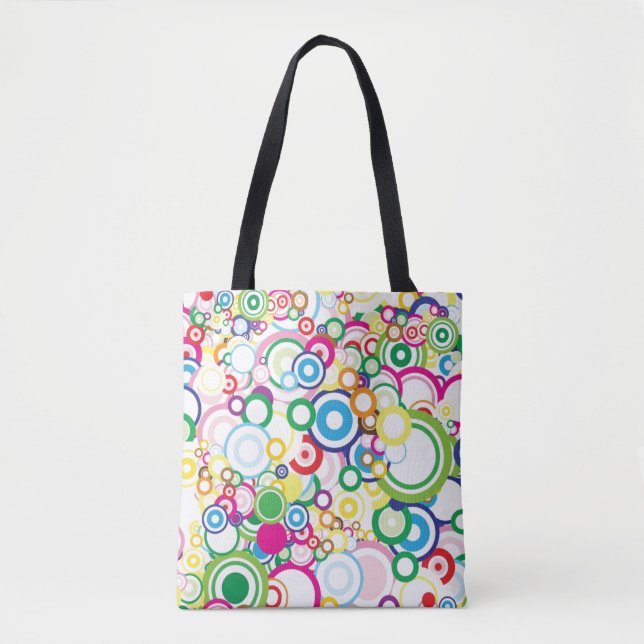 Bolsa Tote Lote de círculos vívidos (Frente)