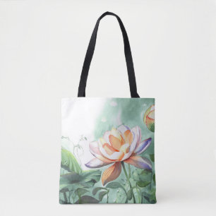 Bolsa Tote Lótus Aquarela