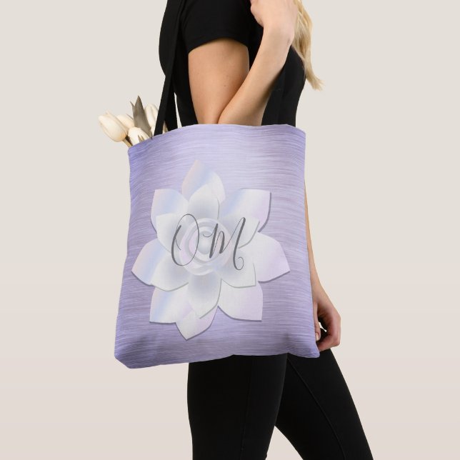 Bolsa Tote Lotus de Lavanda Elegante OM (Close Up)