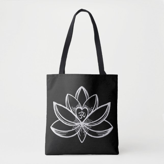 Bolsa Tote Lótus de Prata  (Frente)