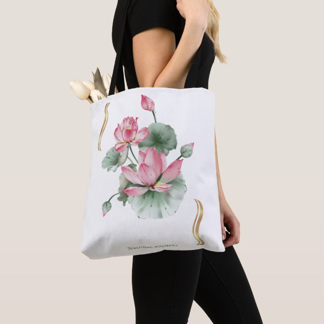 Bolsa Tote Lotus Flower Design  (Close Up)