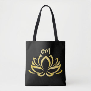 Bolsa Tote Lotus Om Amarelo