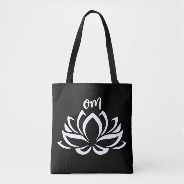 Bolsa Tote Lotus Om White (Frente)