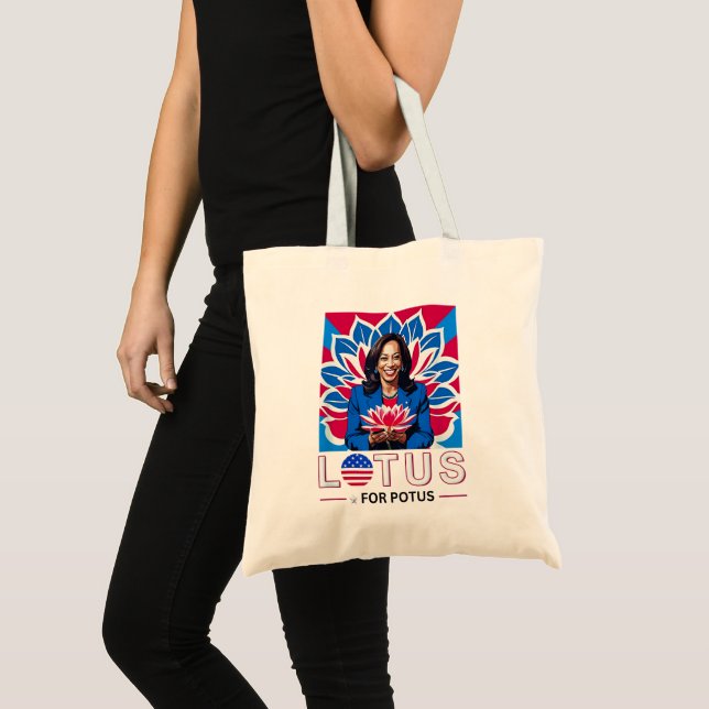 Bolsa Tote Lotus para a campanha do presidente Potus Kamala H (Frente (produto))