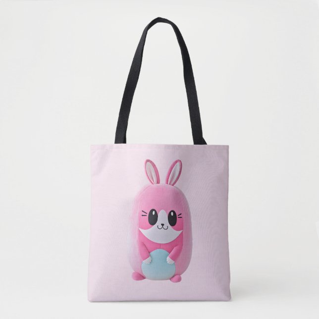 Bolsa Tote "Lou Lou". Uma fofinho, criatura rosa (Frente)