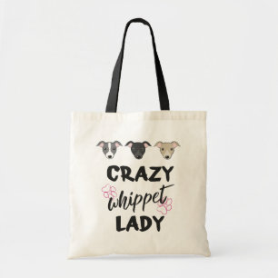 Bolsa Tote Louca senhora de Whippet amante de cachorro Texto