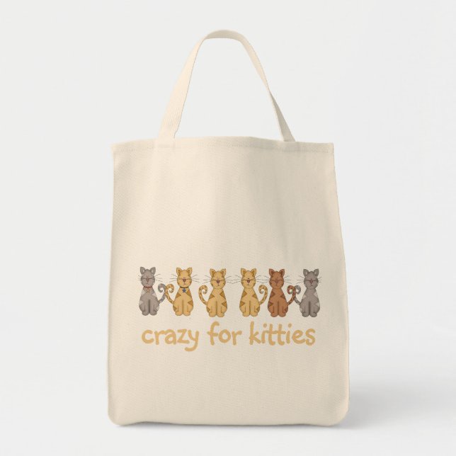 Bolsa Tote Louco para o camiseta e os presentes dos gatinhos (Frente)