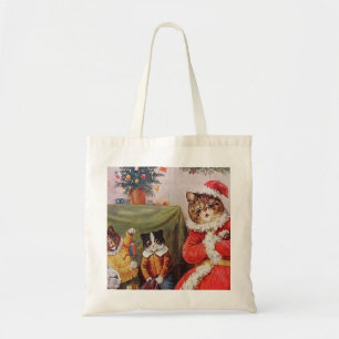 Bolsa Tote Louis Wain Christmas Cats Vintage Família Vitorian