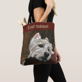 Bolsa Tote Lounging Westie em Sofa