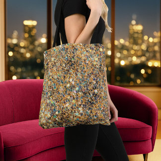Bolsa Tote Louro Glamouroso Lantejoulas Azuis Verdes Brilhant