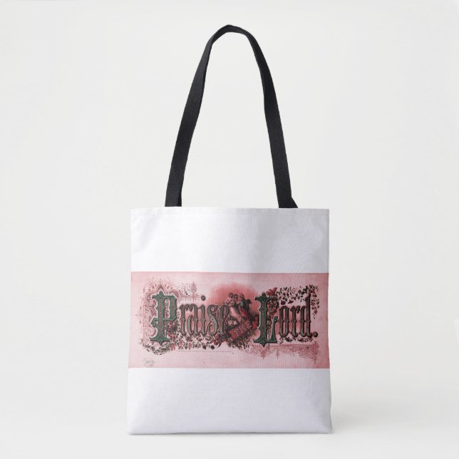 Bolsa Tote "Louvado seja o Senhor" Pastéis Profundos (Frente)
