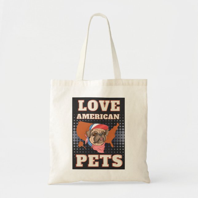 BOLSA TOTE LOVE AMERICAN PETS (Frente)