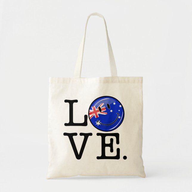 Bolsa Tote Love Austrália | Bandeira Sorridente (Frente)