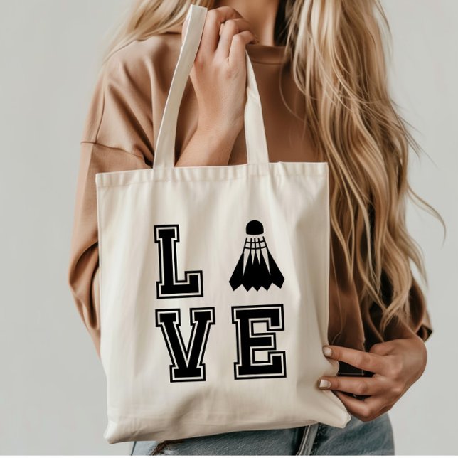 Bolsa Tote Love Badminton (Criador carregado)