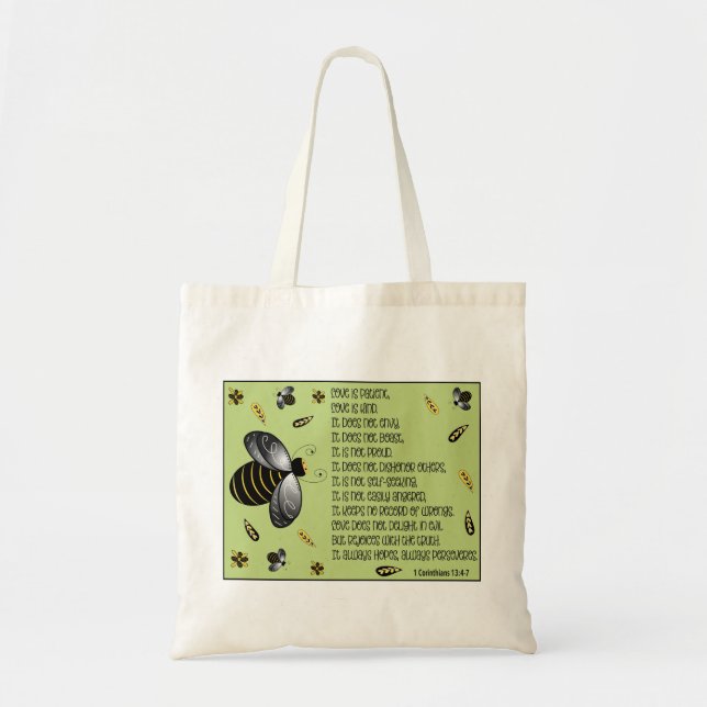 Bolsa Tote Love Bíblia Verse (Frente)