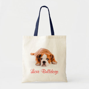 Bolsa Tote Love Bulls Inglês Bulldog Cachorro