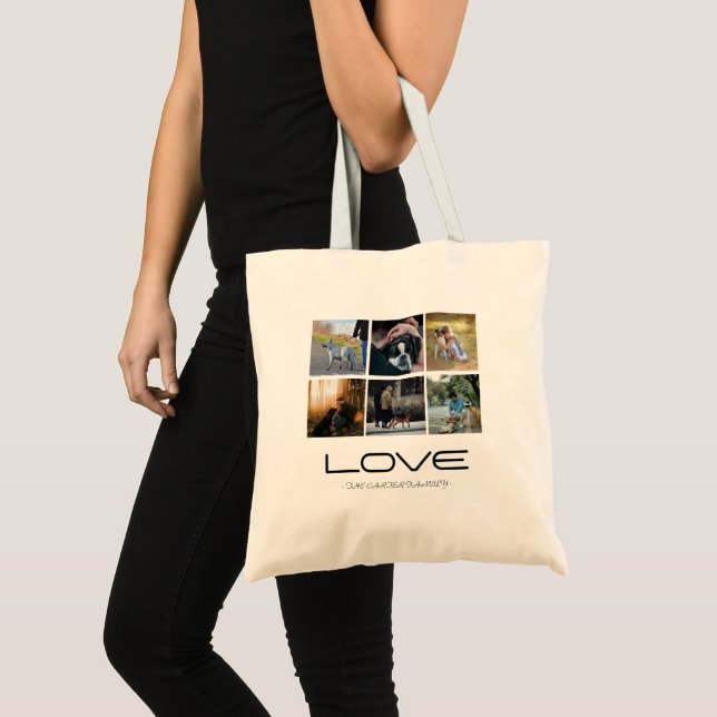 Bolsa Tote Love Dog Family Portrait Collage Design (Frente (produto))