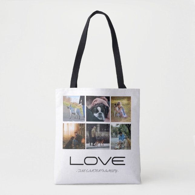 Bolsa Tote Love Dog Family Portrait Collage Design (Frente)