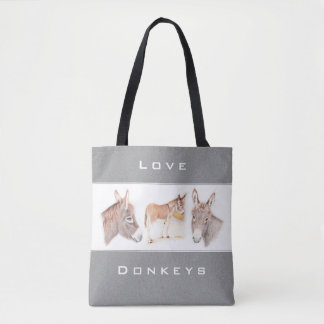 Bolsa Tote Love Donkeys Cinza Toag
