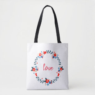 Bolsa Tote Love Floral Wreath