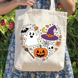 Bolsa Tote Love Heart Shape Spooky Halloween mantém mulheres