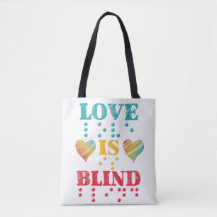 Bolsa Tote Love Is Blind Braille Hearts