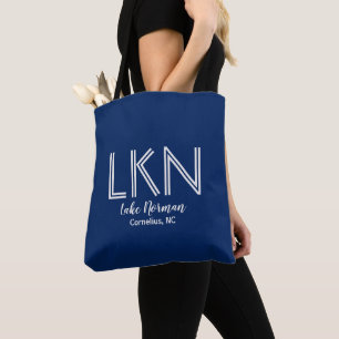 Bolsa Tote LOVE LAKE LIFE nome do lago personalizado